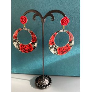Серьги Pureza roja. Aro pequeño.